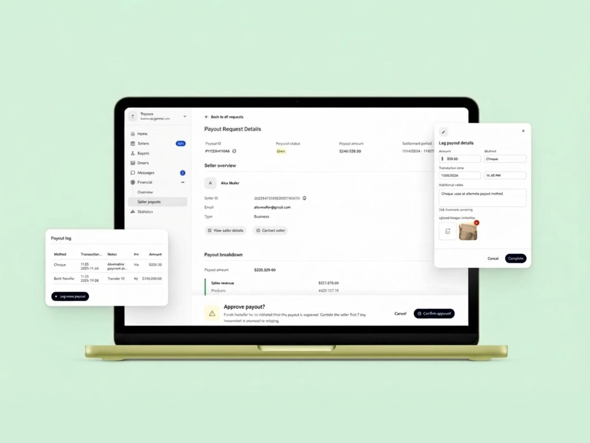 Role-Separated Seller Payout Flow for AmMall Admin Platform
