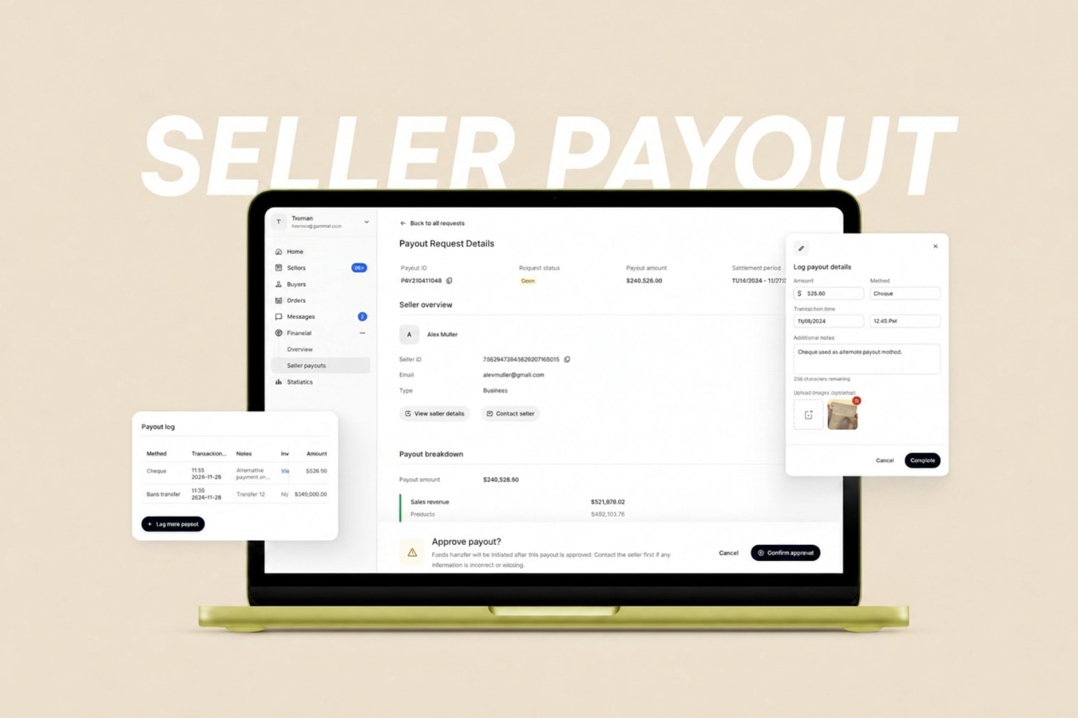 Role-Separated Seller Payout Flow for AmMall Admin Platform